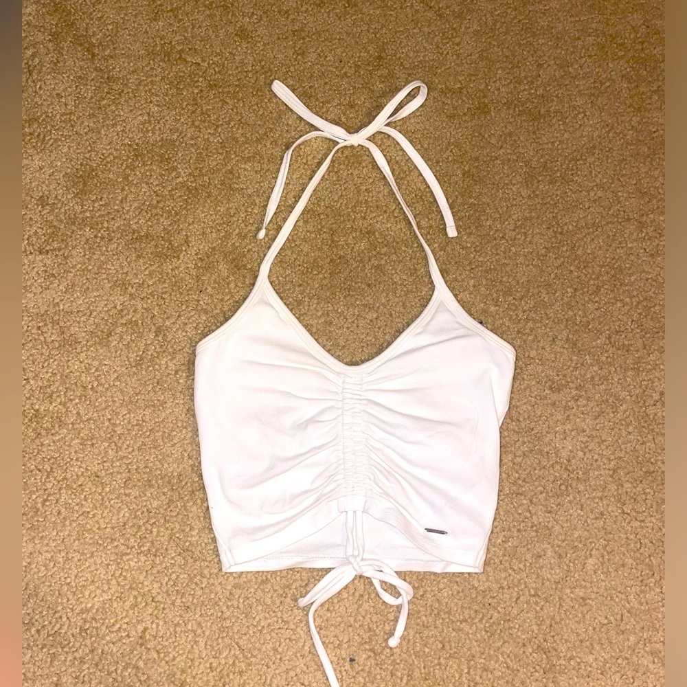 Hollister White Halter Top